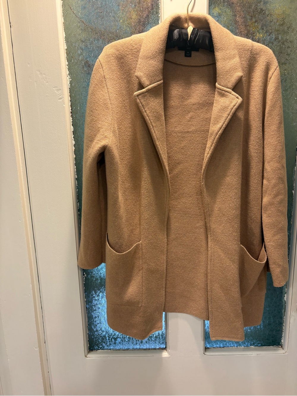 J.Crew M Camel Open Front Mid Thigh Cardigan/ Jacket